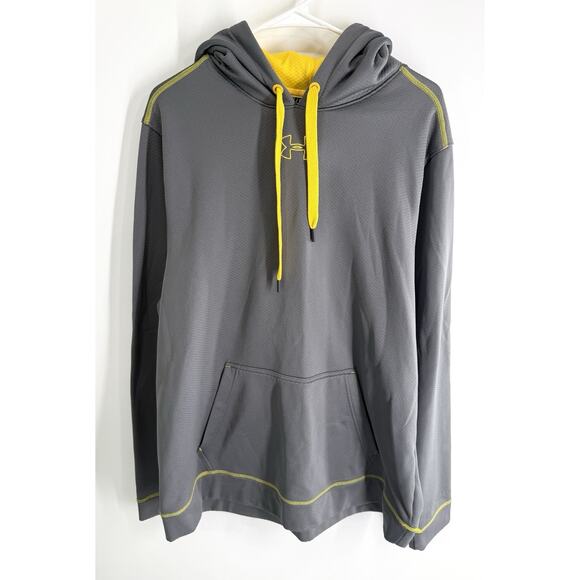 Under Armour Loose Hoodie Pullover Mens XL Gray Long Sleeve Hooded Pocket - Picture 1 of 7